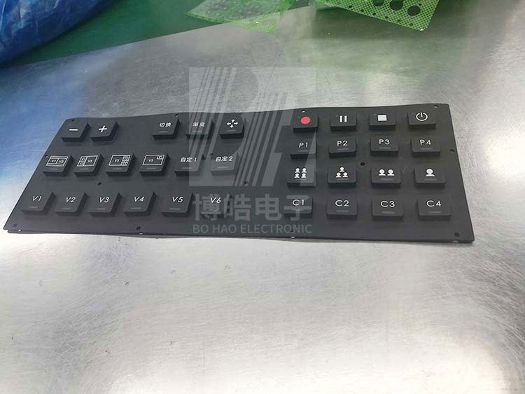 鐳雕透光字符工業(yè)硅膠鍵盤按鍵